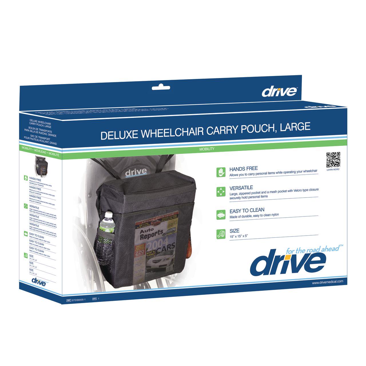 Drive Medical Large Deluxe Wheelchair Carry Pouch