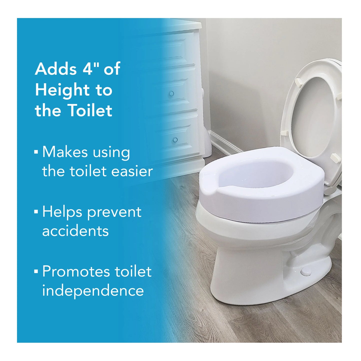 Carex Quick-Lock Raised Toilet Seat - 4 Inch Height